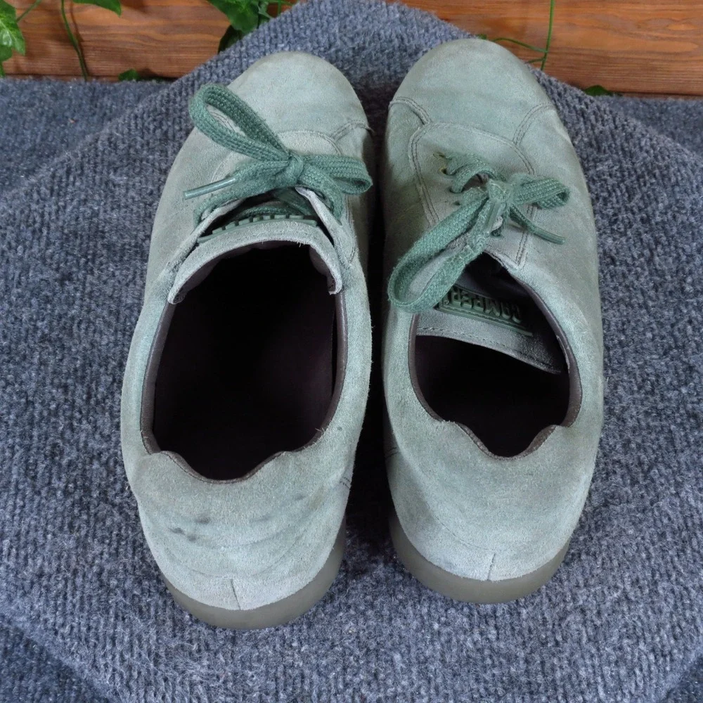 Camper Pelotas Ariel Mens Sneakers Size 41 Walking Shoes Sage Green Suede